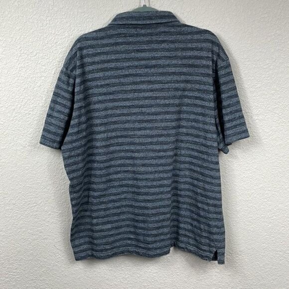 Nordstrom Mens Shop Gray Stripe Slub Polo Shirt Short Sleeve Sz XL - Picture 7 of 14
